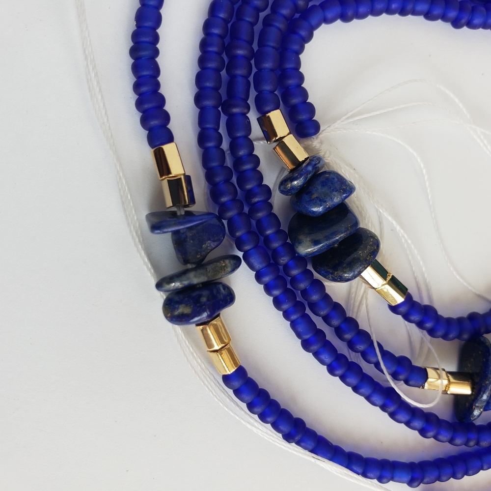 Royalty Blue Waist Beads, Necklace, or Bracelet Size XS - 3X